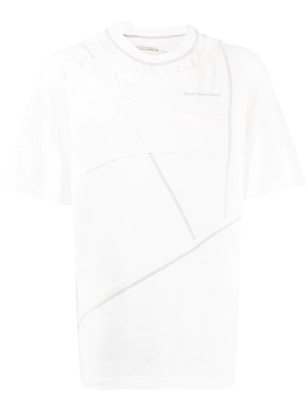 panelled short-sleeved T-shirt - 1