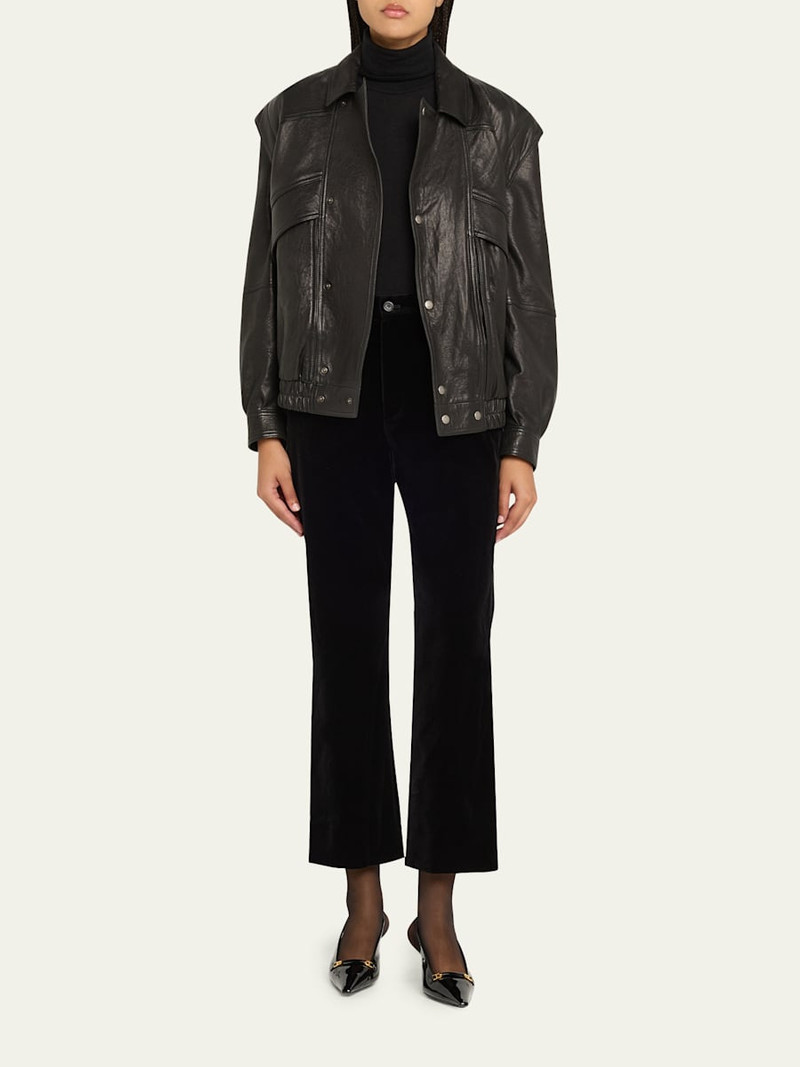 SAINT LAURENT Velvet Flare Trousers outlook