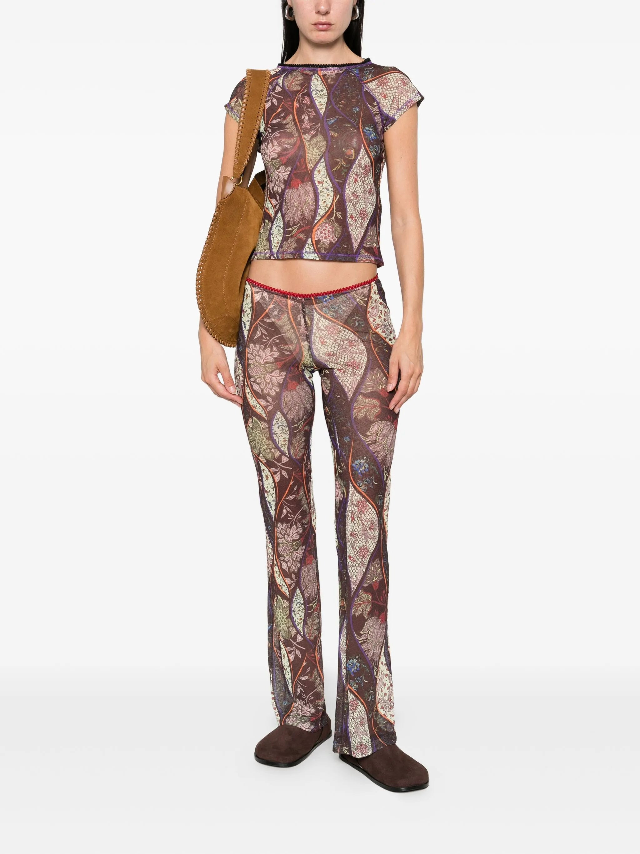 Siedres Floral-pattern Flared Trousers - 2