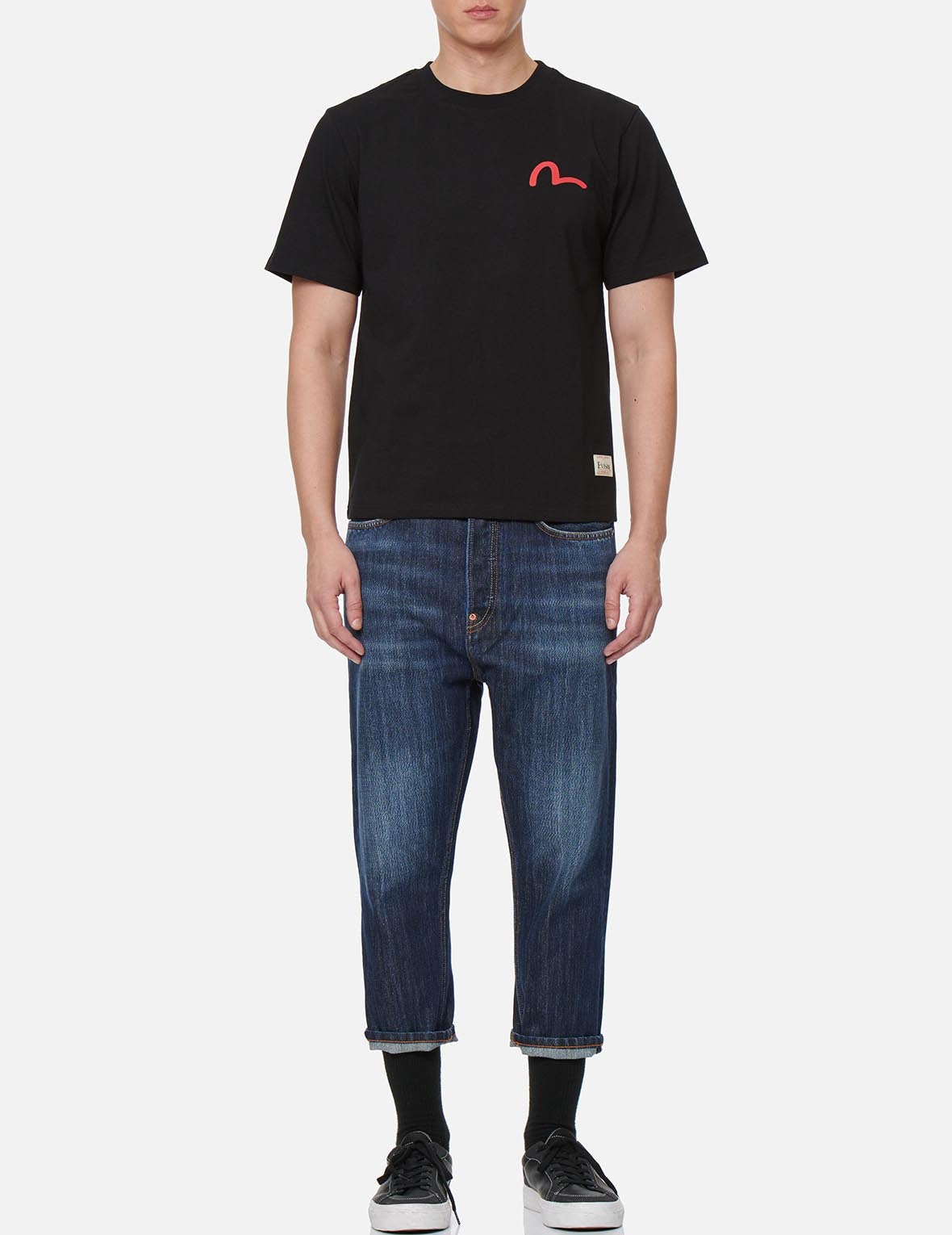 Seagull and Proverb Print Cropped Fit Jeans #2027 - 6