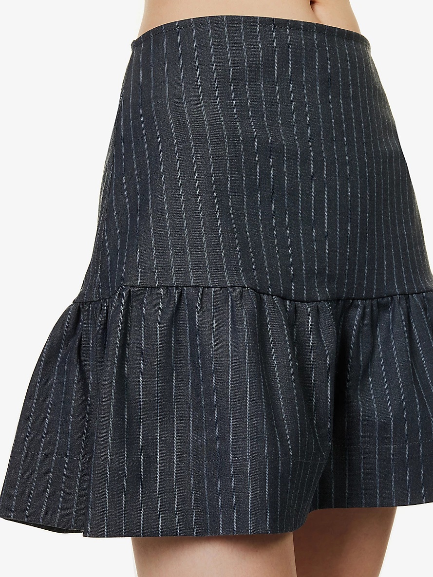 Striped recycled-polyester-blend mini skirt - 5