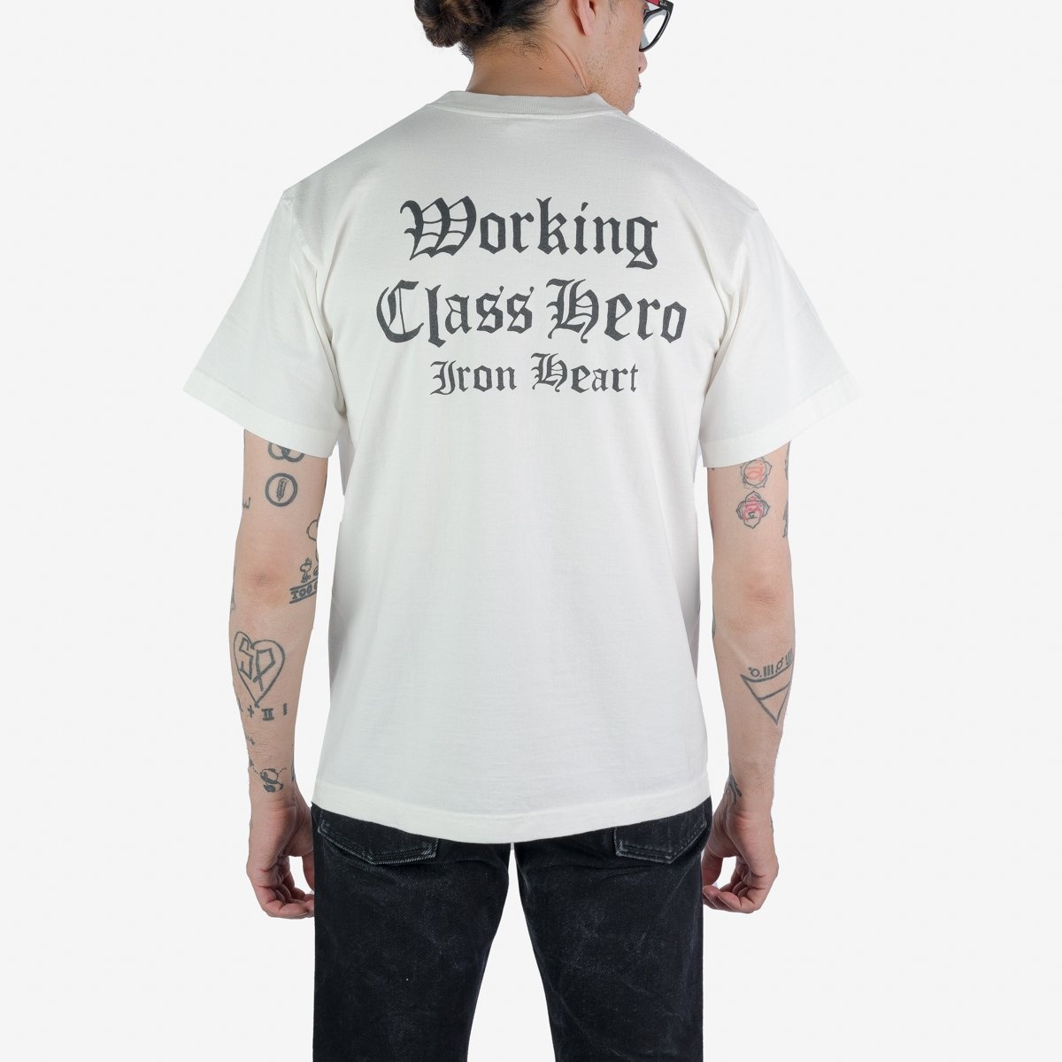 IHPT-2303-WHT 7.5oz Printed Loopwheel Crew Neck T-Shirt - White - 4