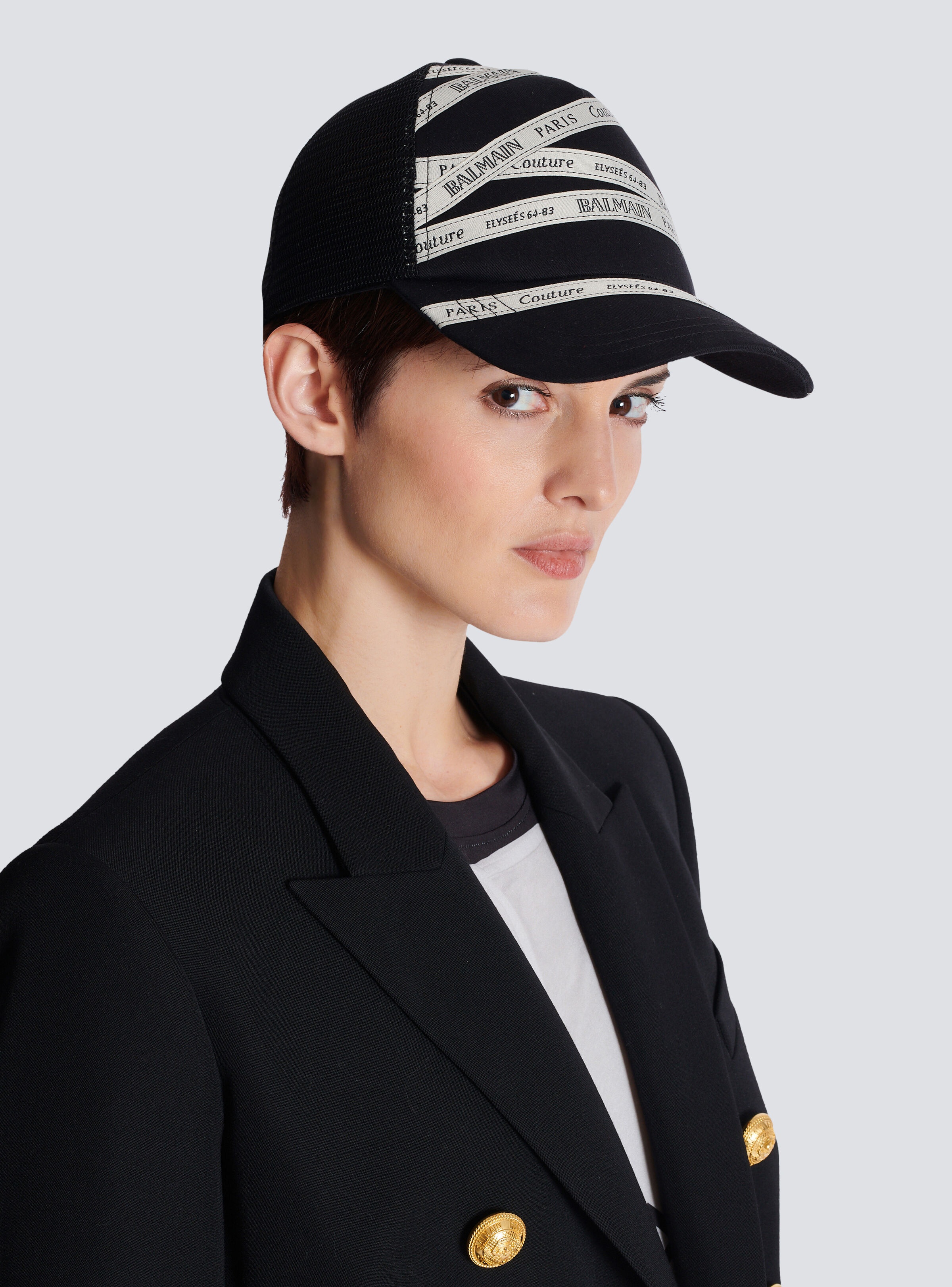 Cotton cap with Balmain ribbon motif - 6