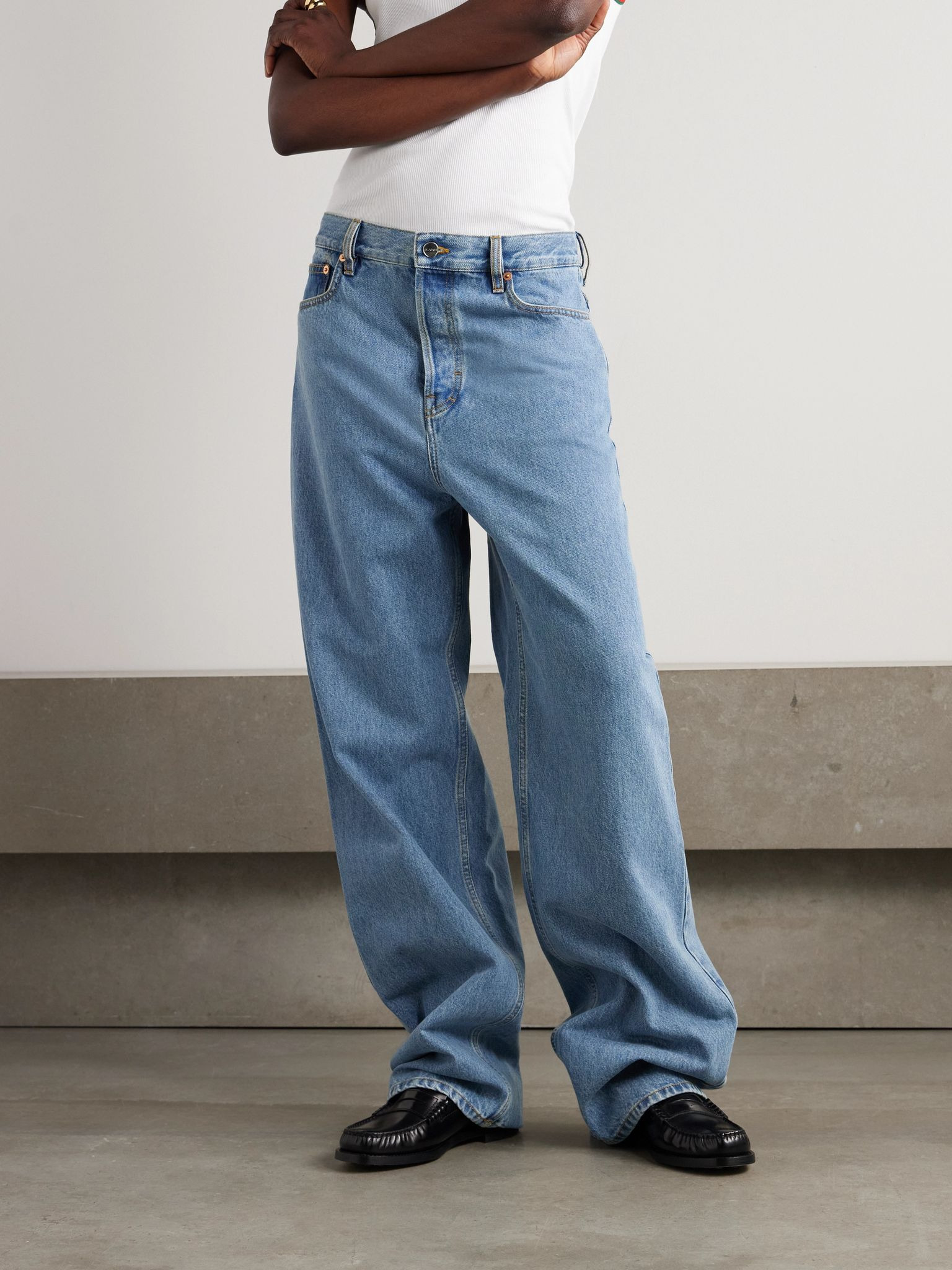 Low-rise boyfriend jeans Blue - 3