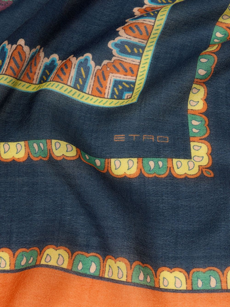 Etro floral-patterm geometric-motif scarf outlook