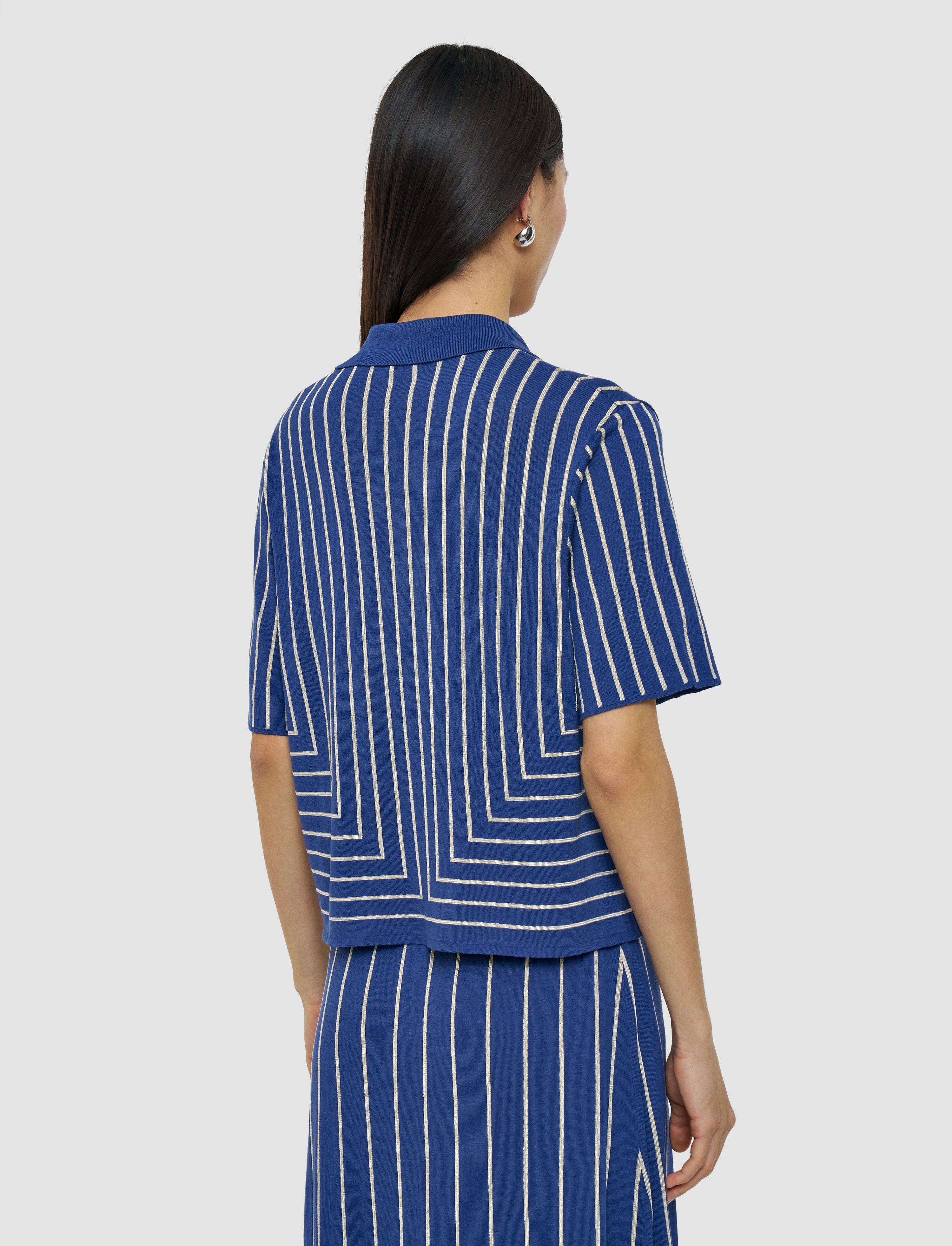 Geometric Jacquard Silk Blend Top - 4