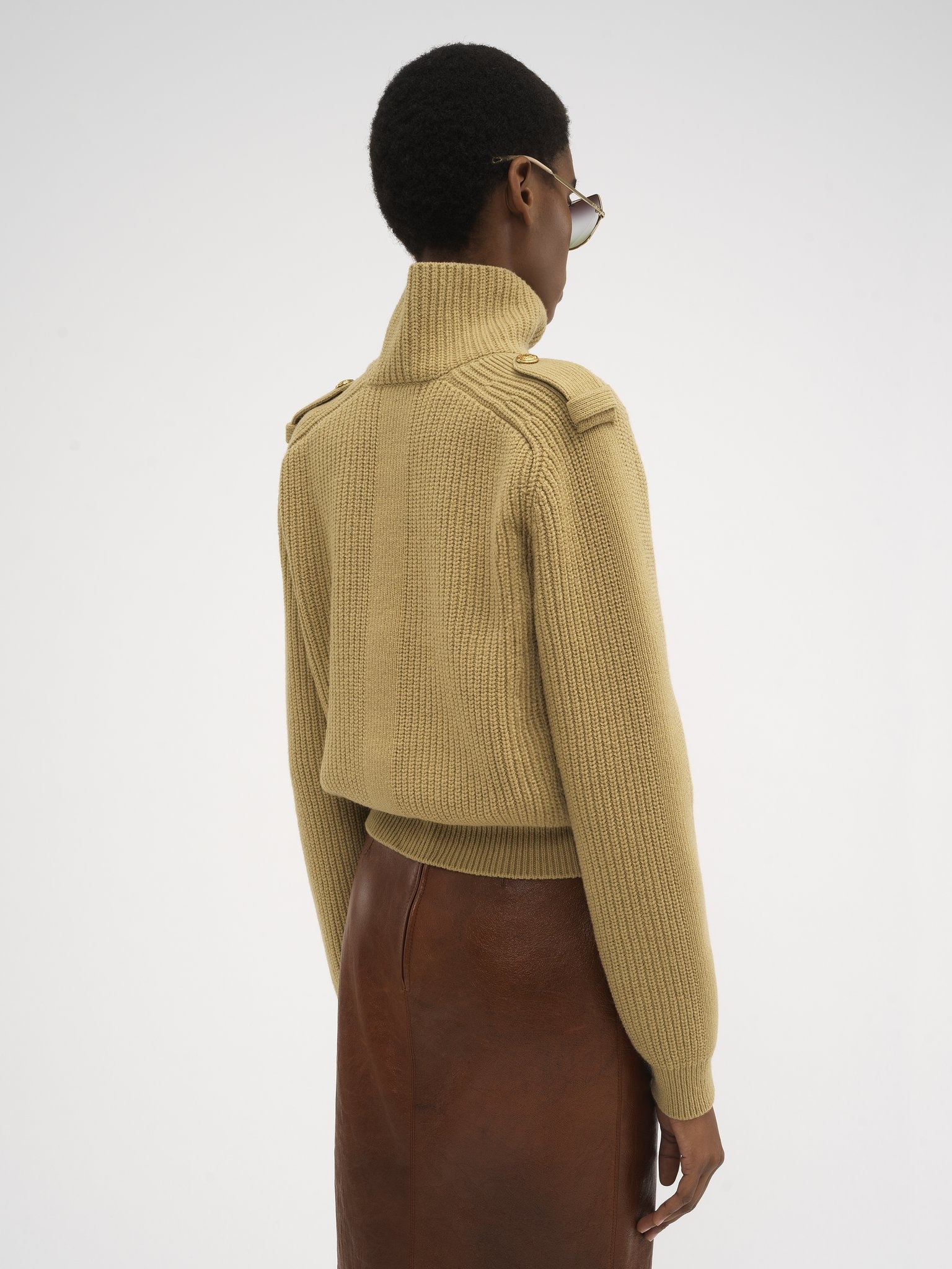 MOCK-NECK SWEATER IN WOOL & CASHMERE - 6