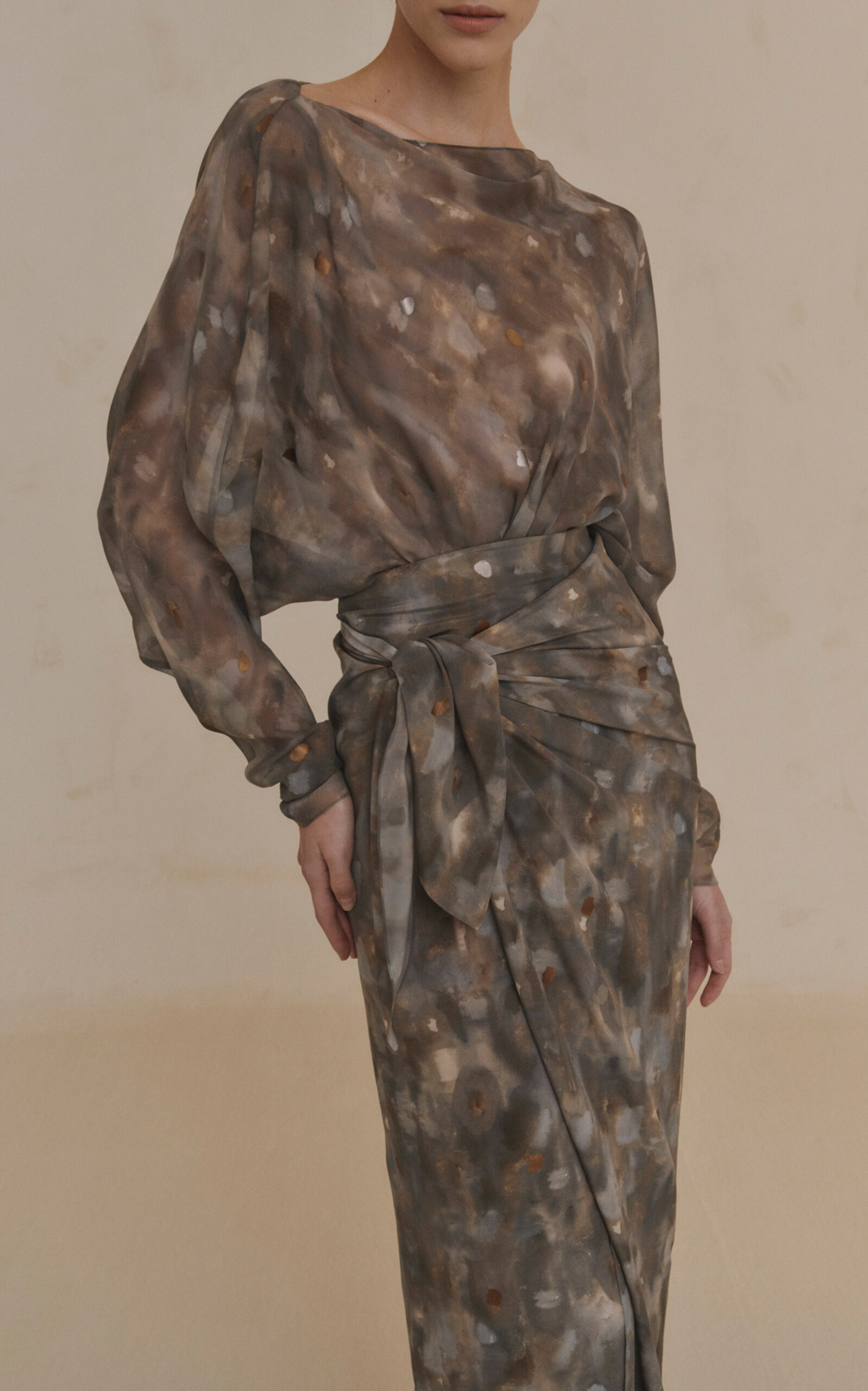 Pareo Silk Wrap Maxi Skirt print - 4