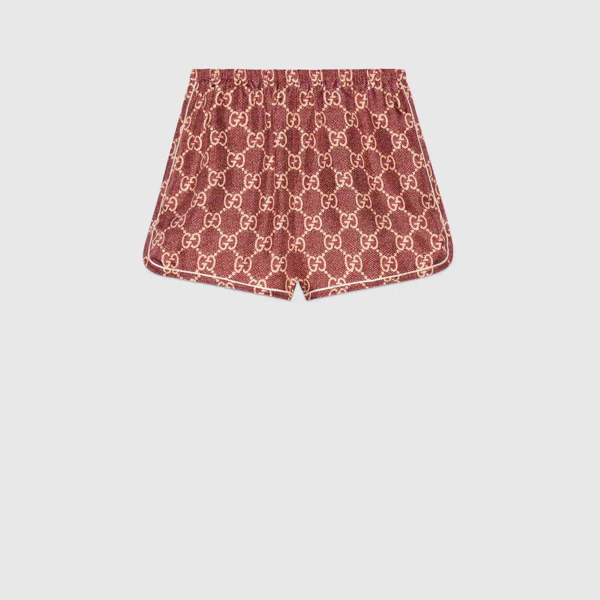 GG Supreme print silk shorts - 1