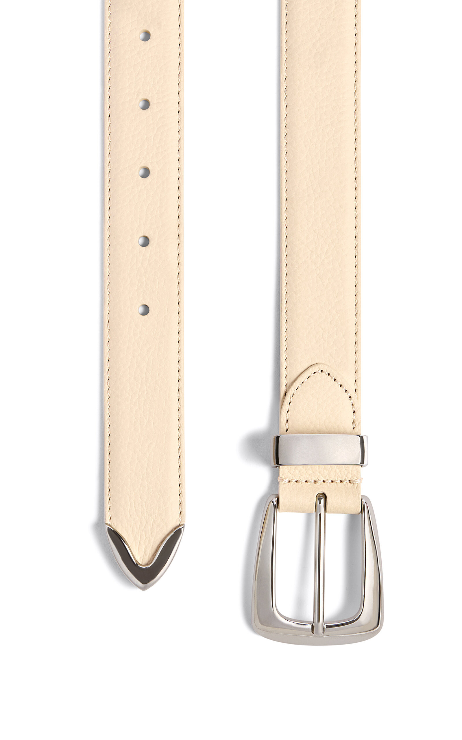 Benny Pebbled Leather Belt ivory - 3