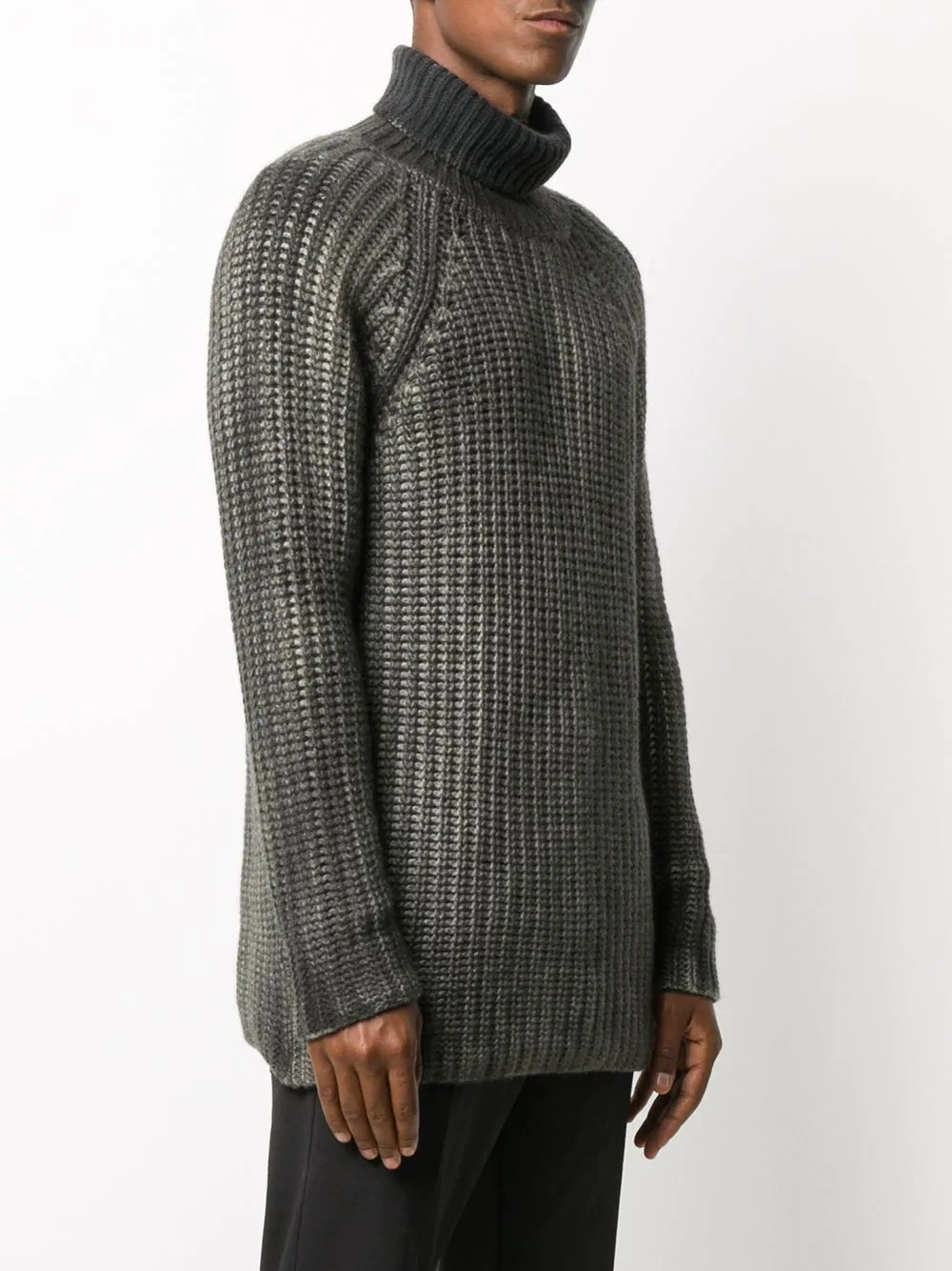 longline roll-neck sweater - 3