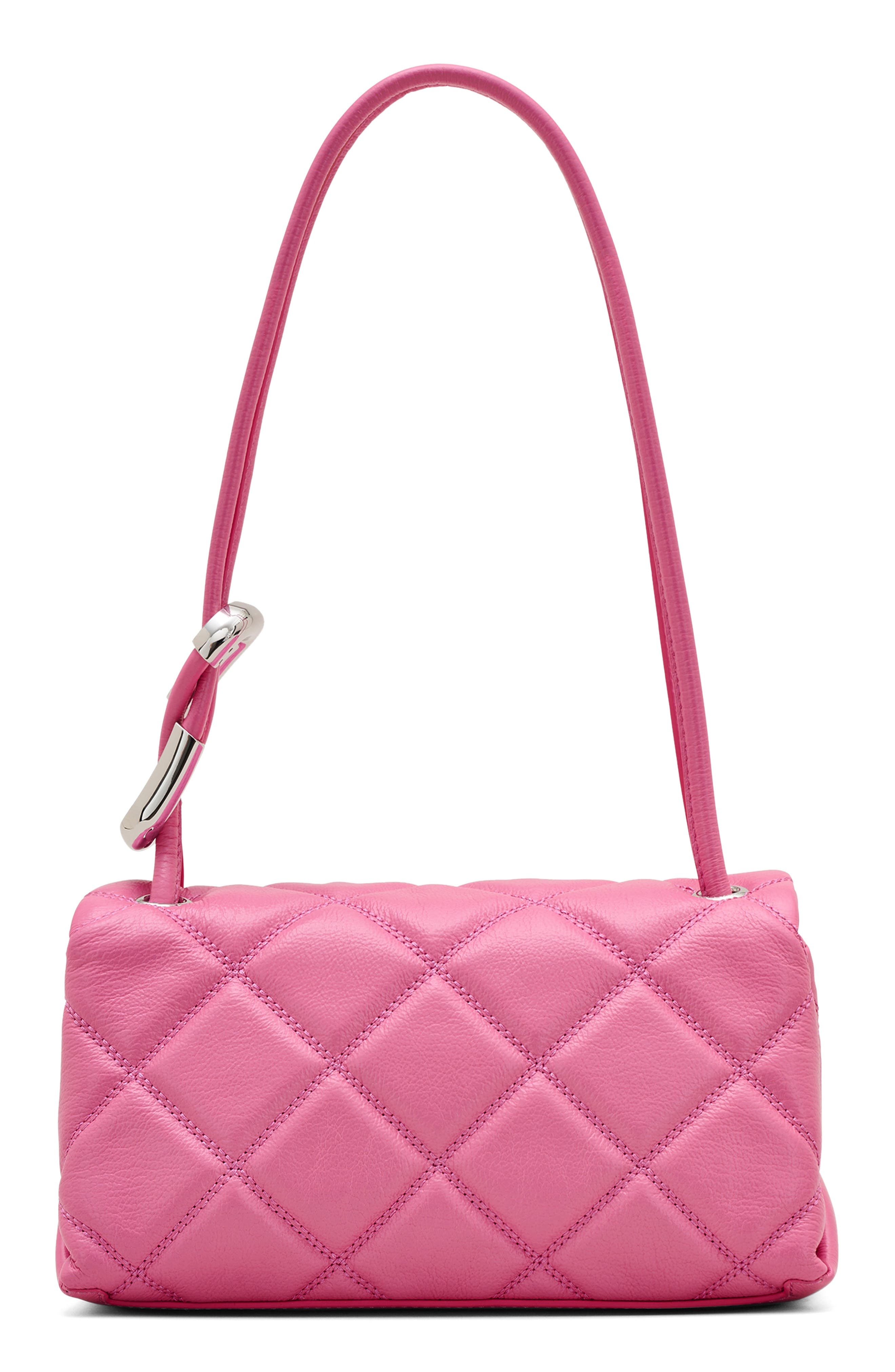 Marc Jacobs The Mini Dual Chain Diamond Quilted Convertible Leather Shoulder Bag in Bow Pink at Nord - 3