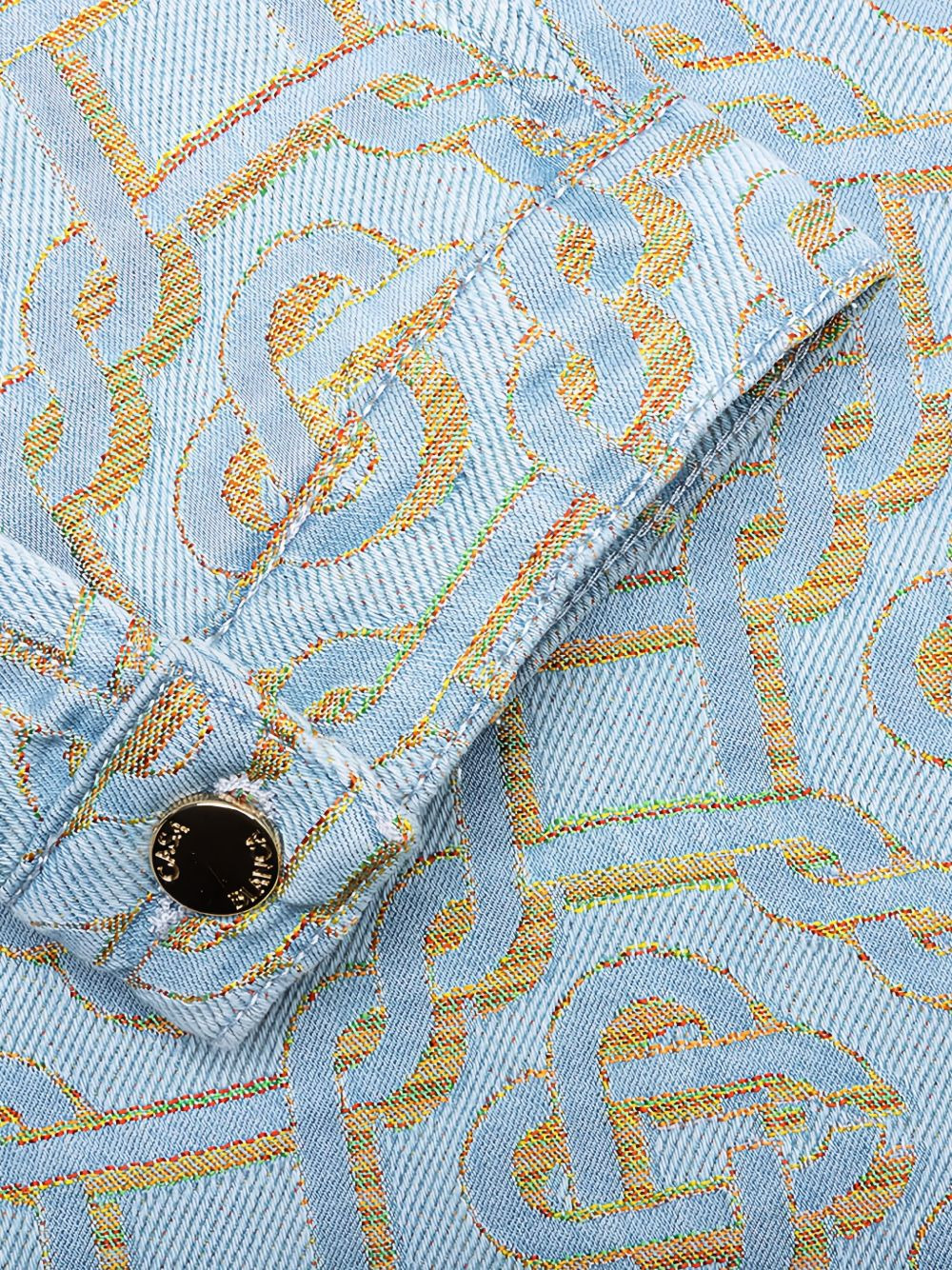 monogram-jacquard denim jacket - 3