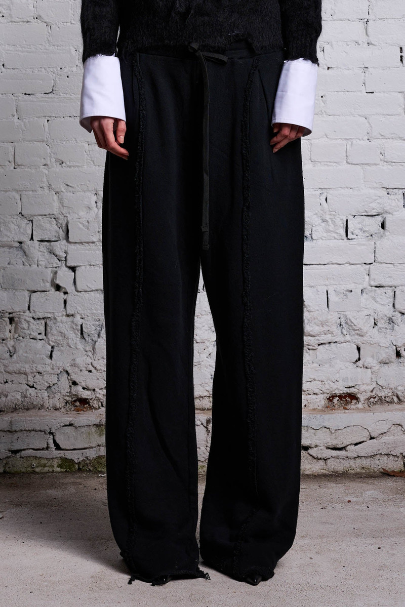 R13 INVERTED WIDE LEG SWEATPANT - BLACK outlook