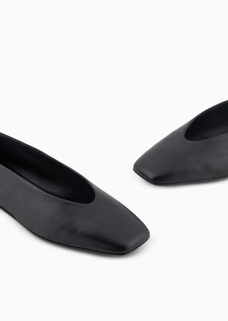 Nappa-leather square-toed ballerinas 5