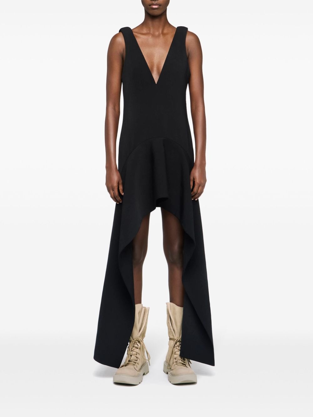 V-neck draped mini dress - 2