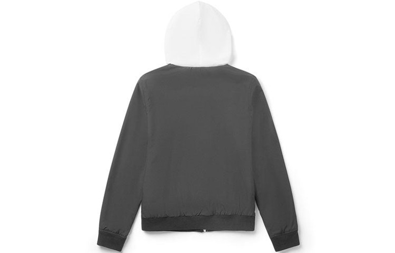 Vans (WMNS) Vans Alphabet Logo Printing Splicing hooded Windproof Jacket Black VN0A47V8BLK outlook