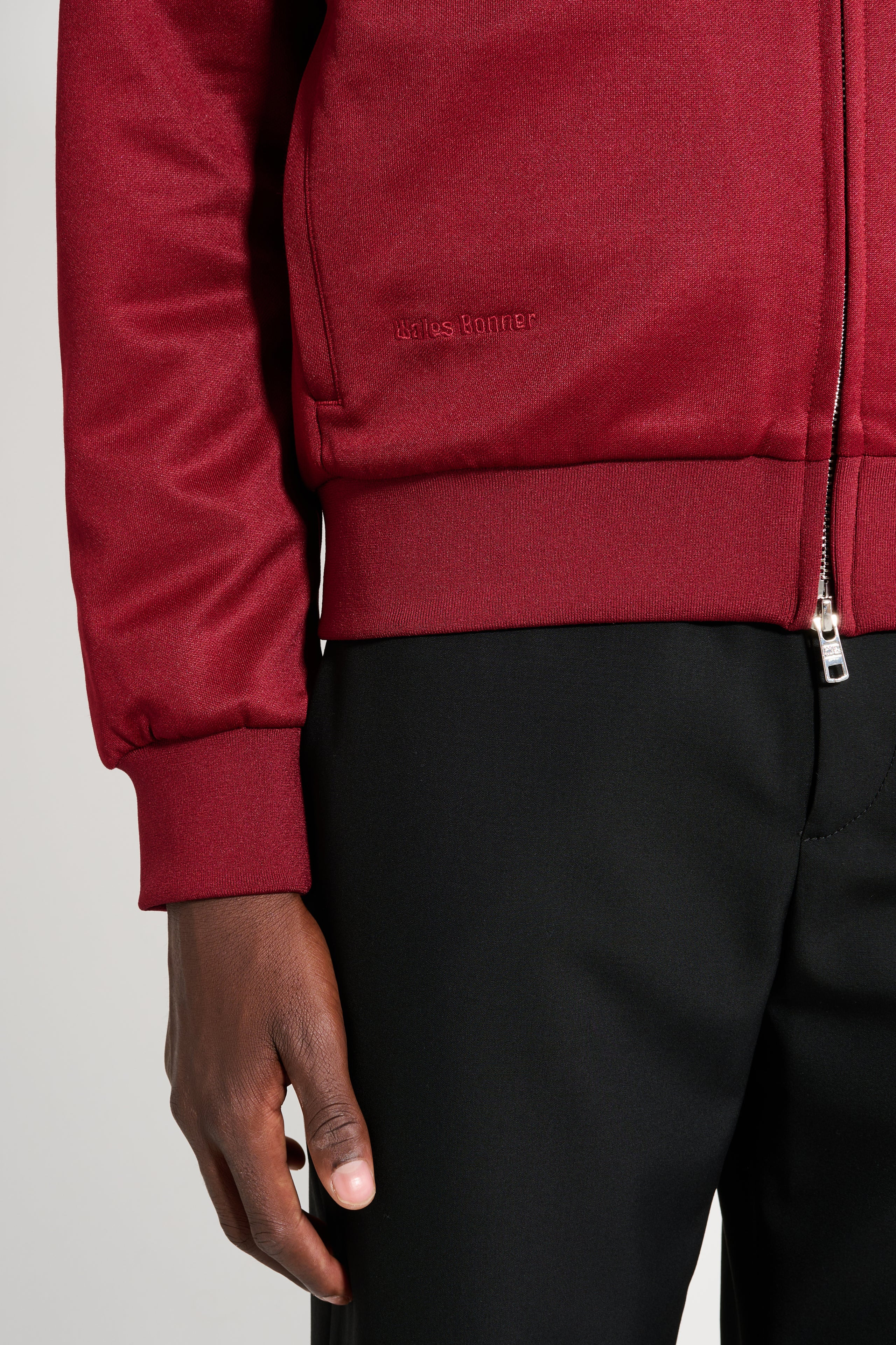 ADIDAS BY WALES BONNER TRACK HOODIE COLLEGIATE BURGUNDY - 5