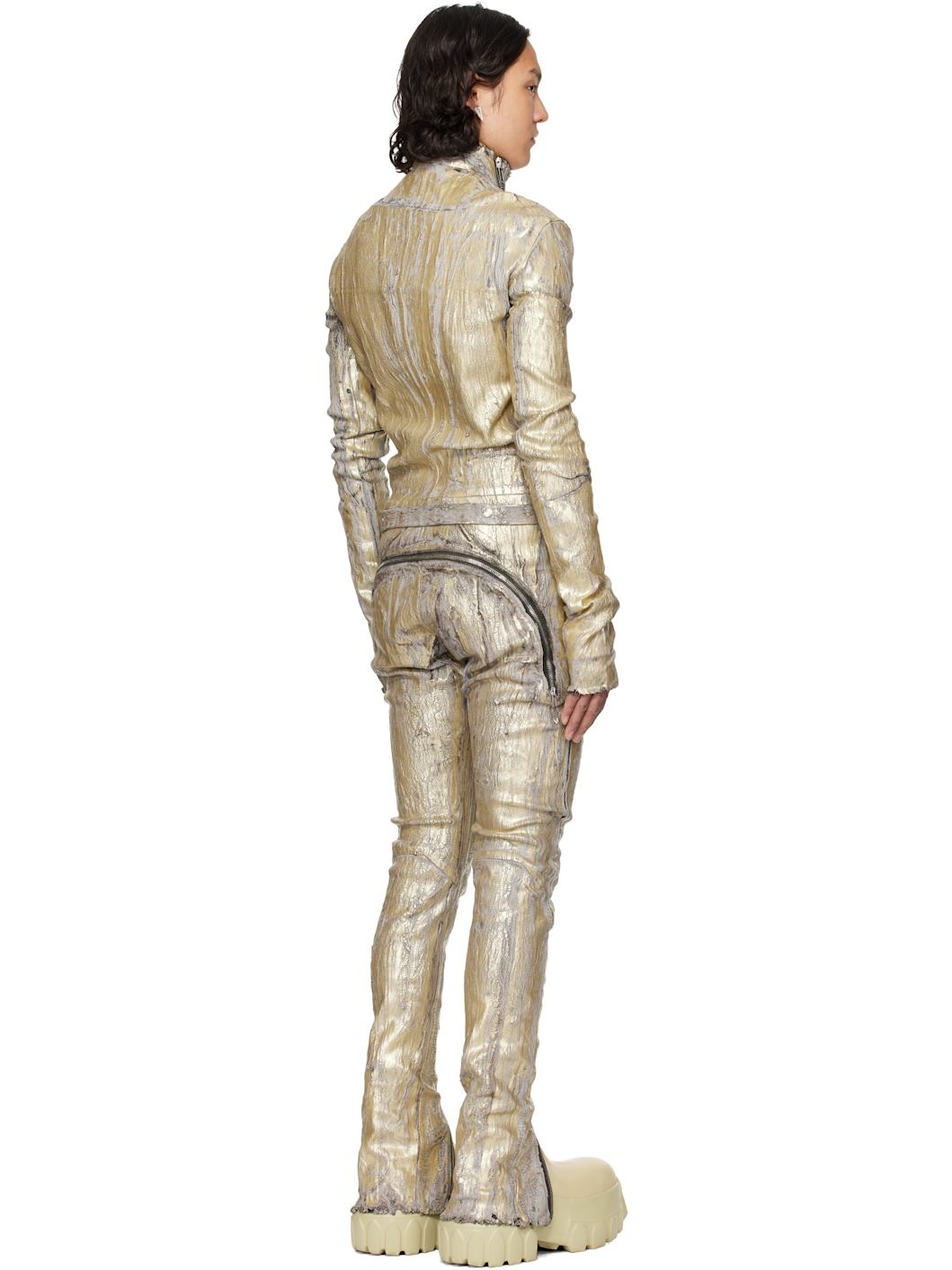 Gold Hollywood Flightsuit Denim Jumpsuit - 3