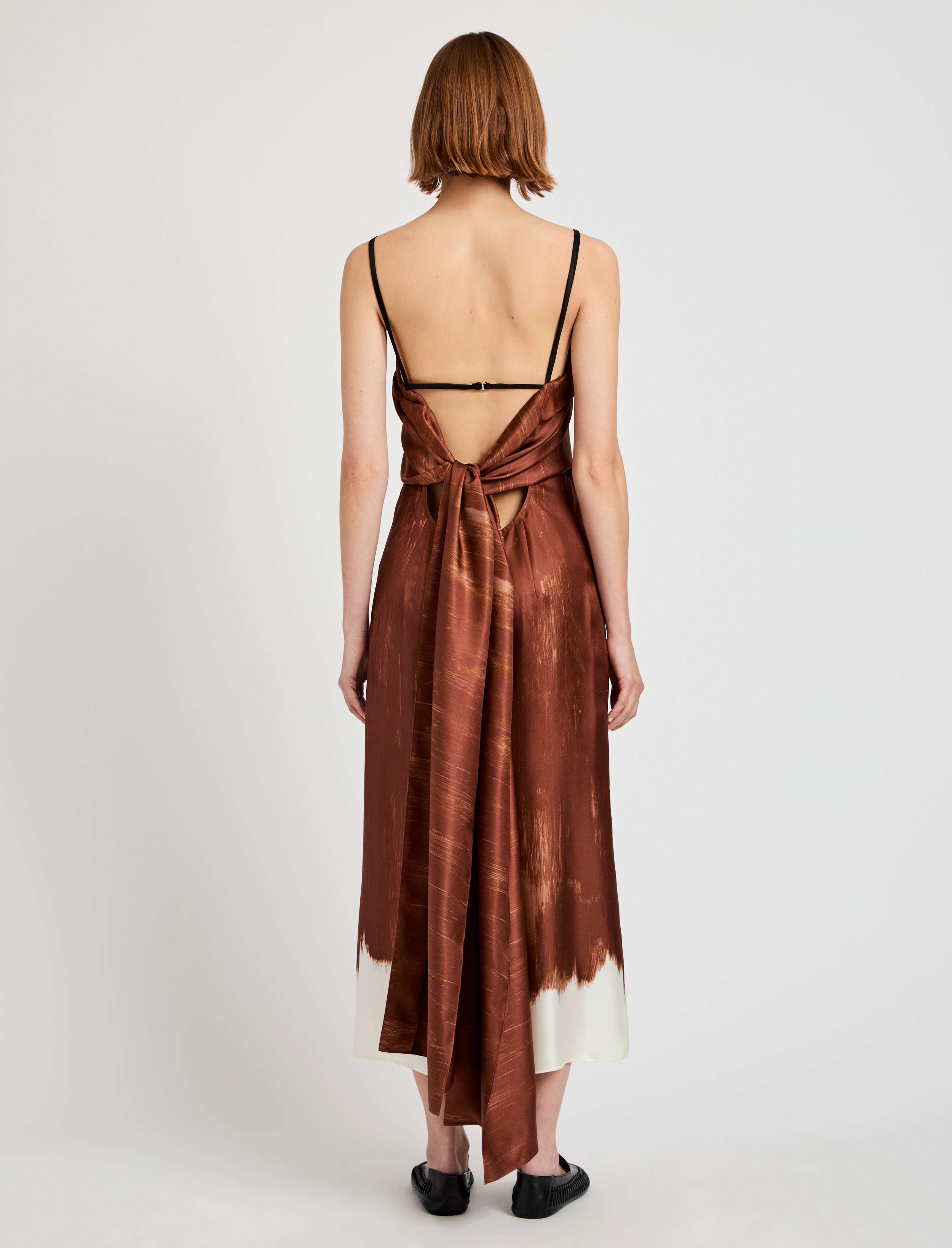 Wilma Dress in Double Printed Silk Twill - 8