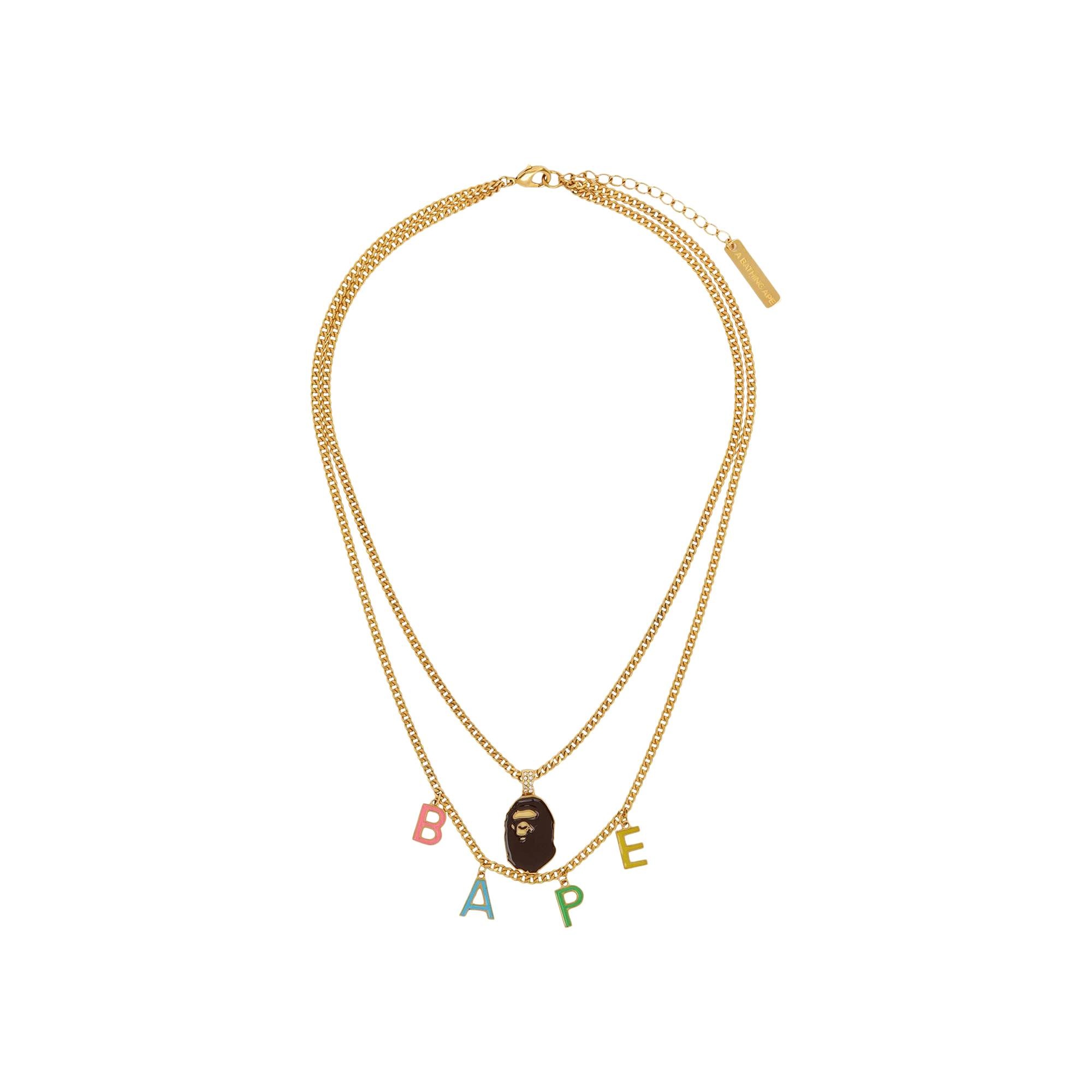 BAPE Ape Head Double Chain Necklace 'Gold' - 1