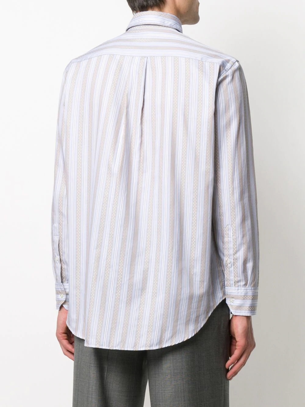 long sleeve striped pattern shirt - 4