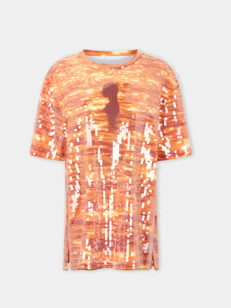 T-SHIRT MINI DRESS IN COTTON AND SEQUINS 5