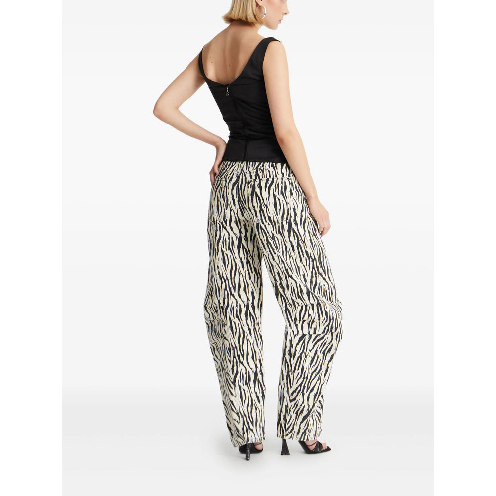Rotate White Trousers - High-Waisted Trousers Women - 4