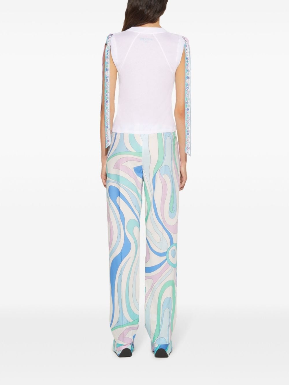 Marmo-Print cotton trousers - 4