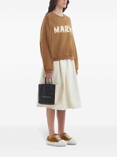 Marni logo-print cotton sweatshirt outlook