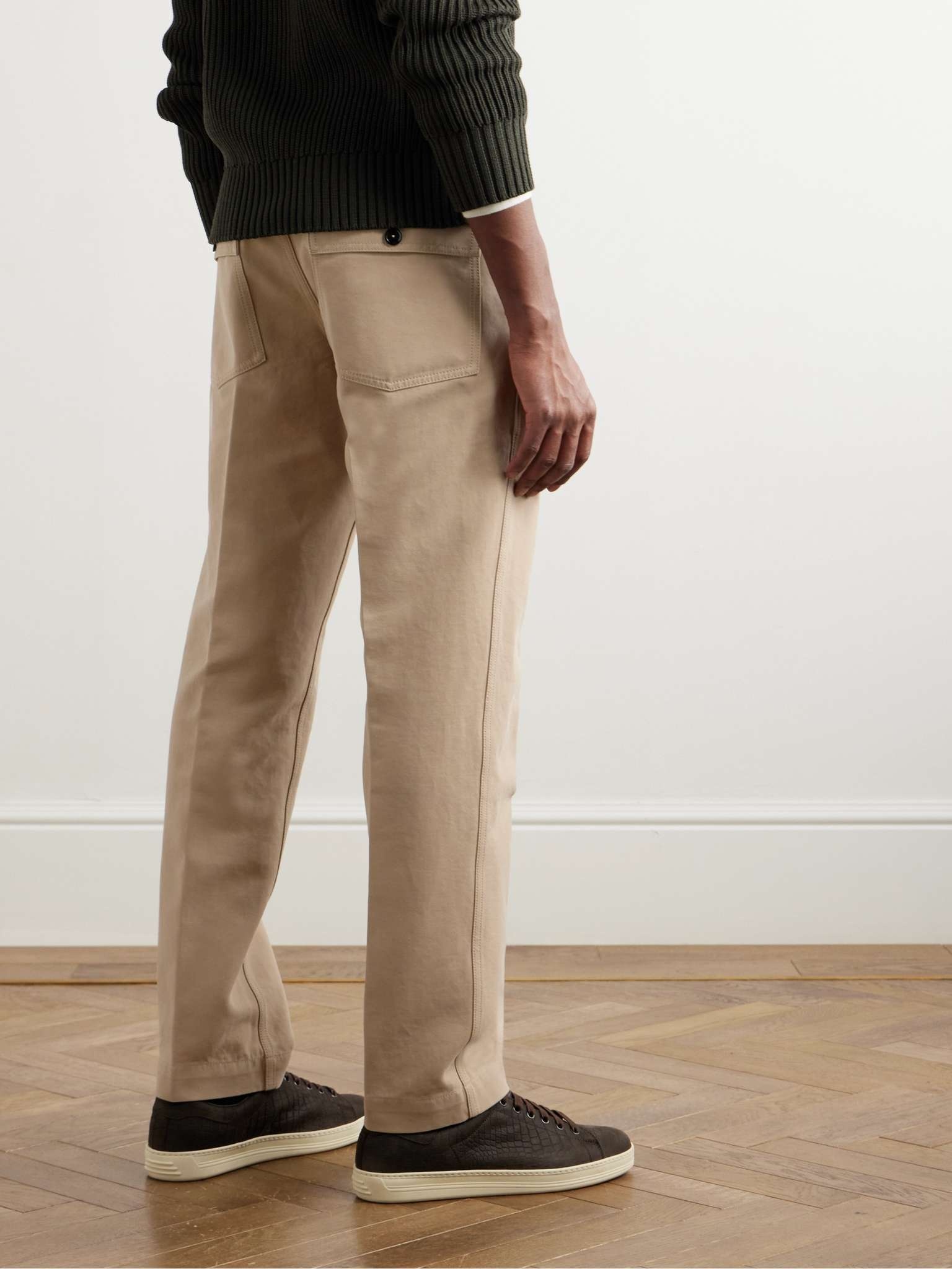 Straight-Leg Cotton-Twill Trousers - 5