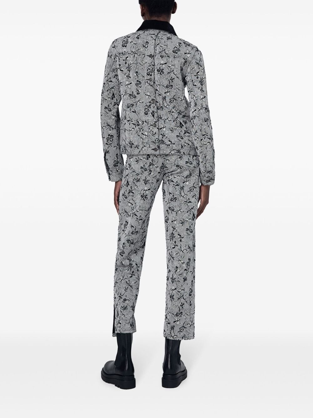 floral-print straight-leg jeans - 4