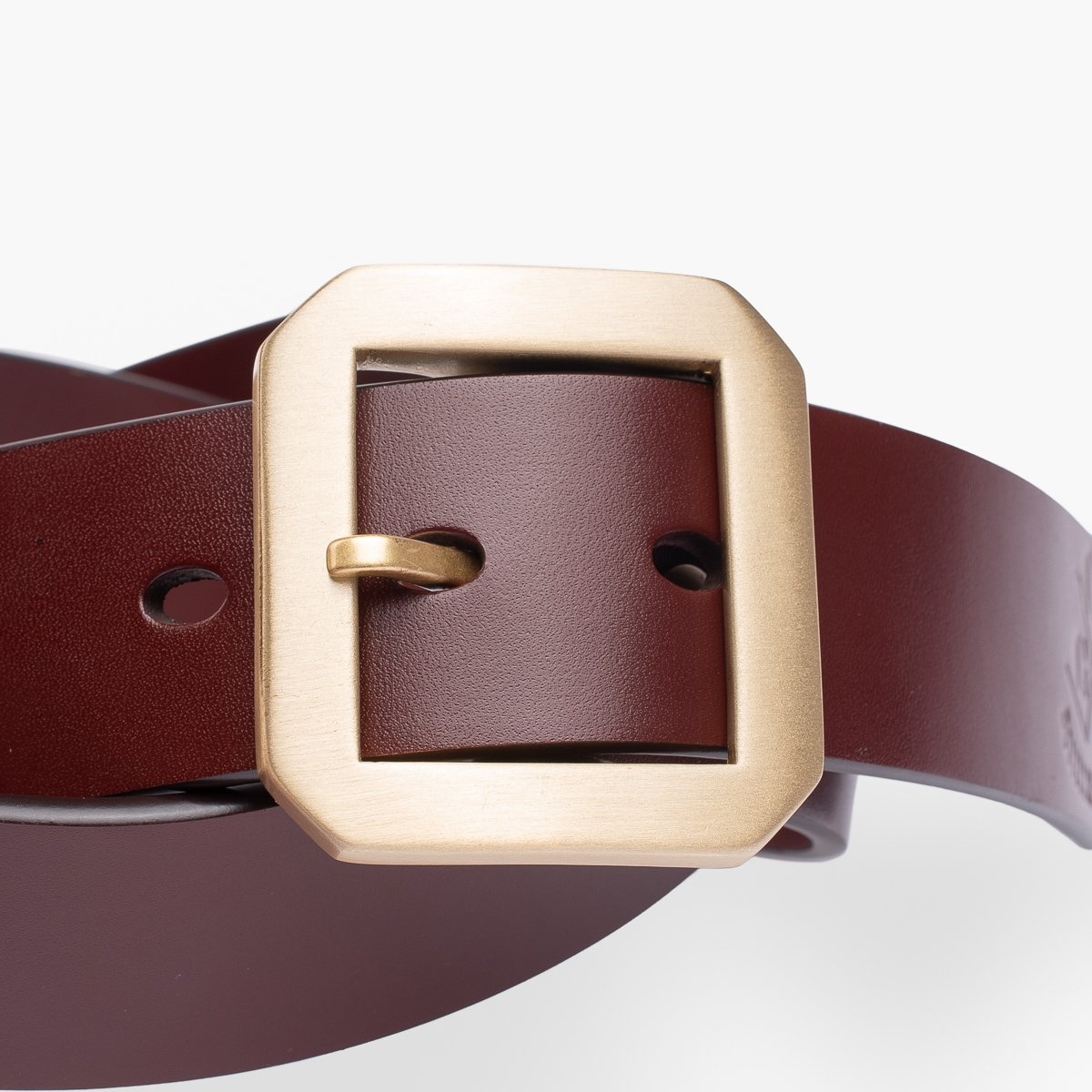 OGL Single Prong Brass Roller Buckle Leather Belt - Hand Dyed Brown