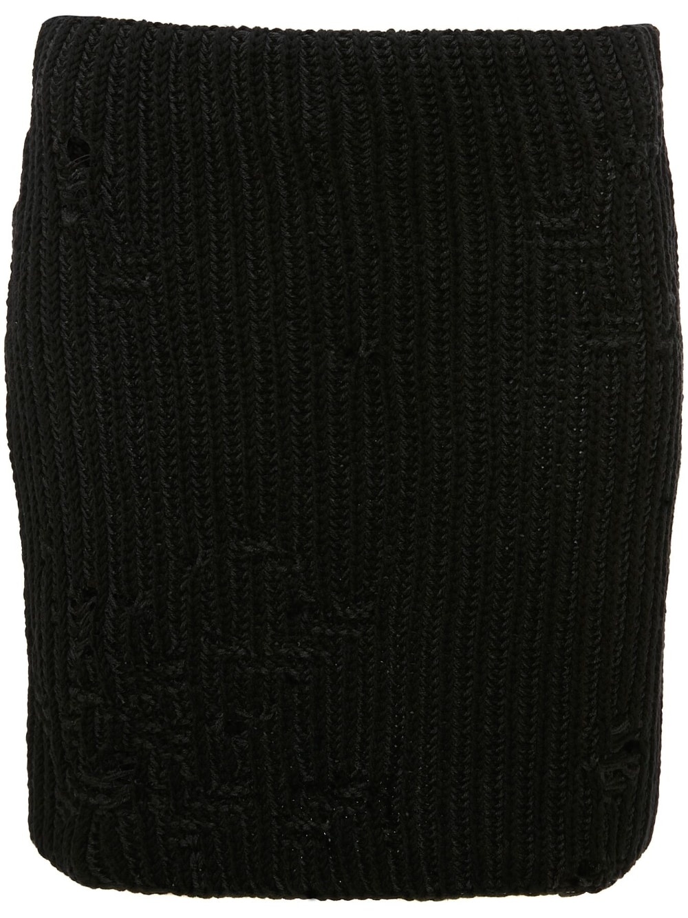 distressed knitted mini skirt - 1