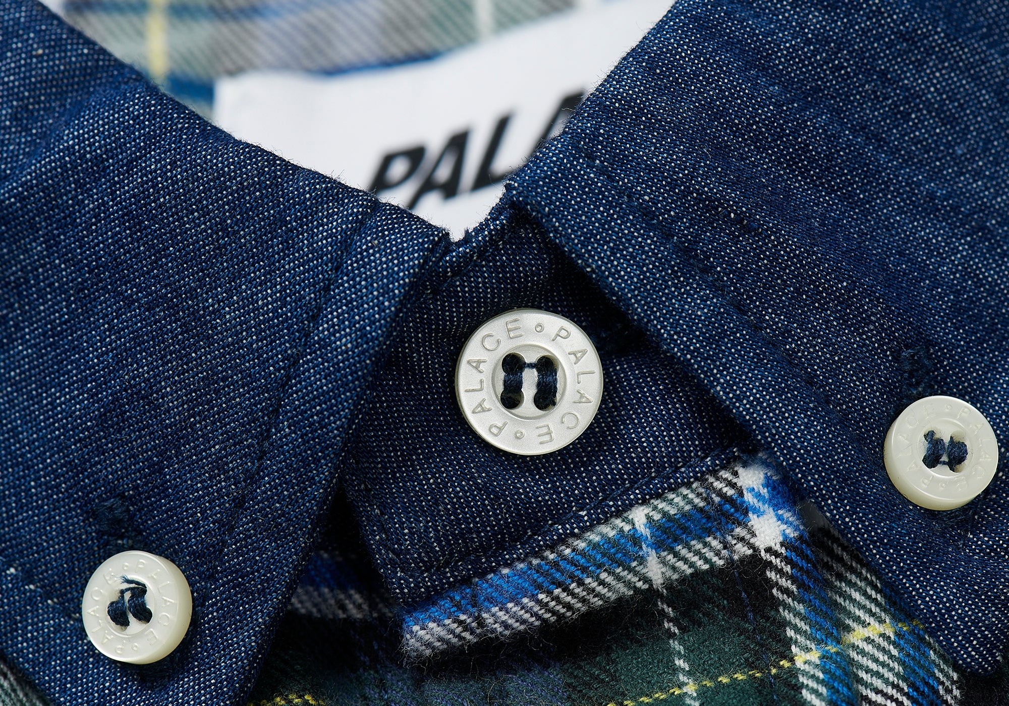 CHECK PANEL CHAMBRAY SHIRT INDIGO - 4