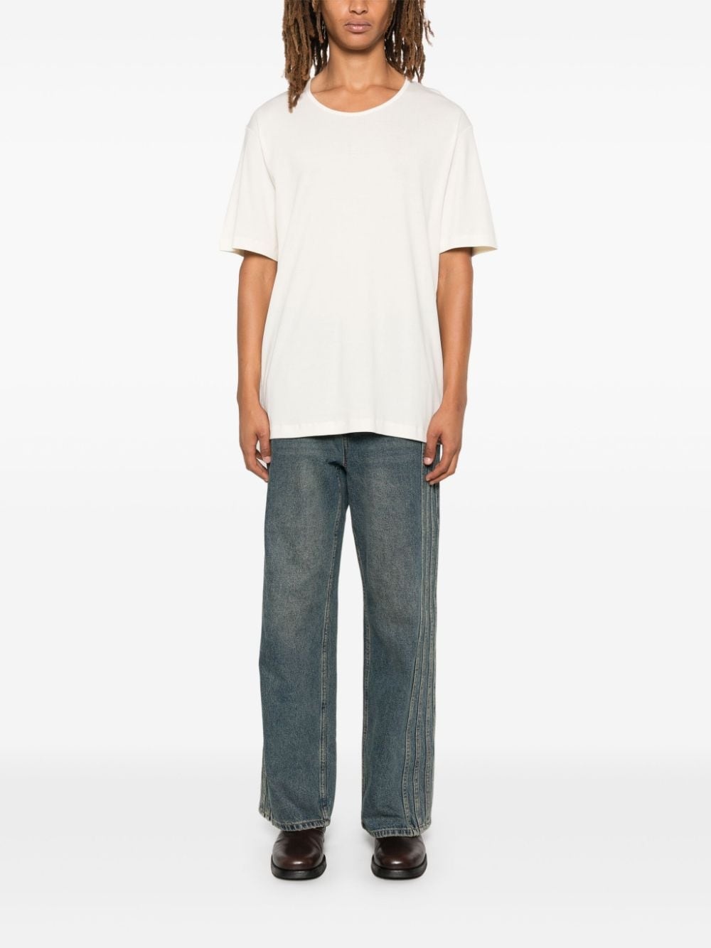ribbed U-neck T-shirt - 2