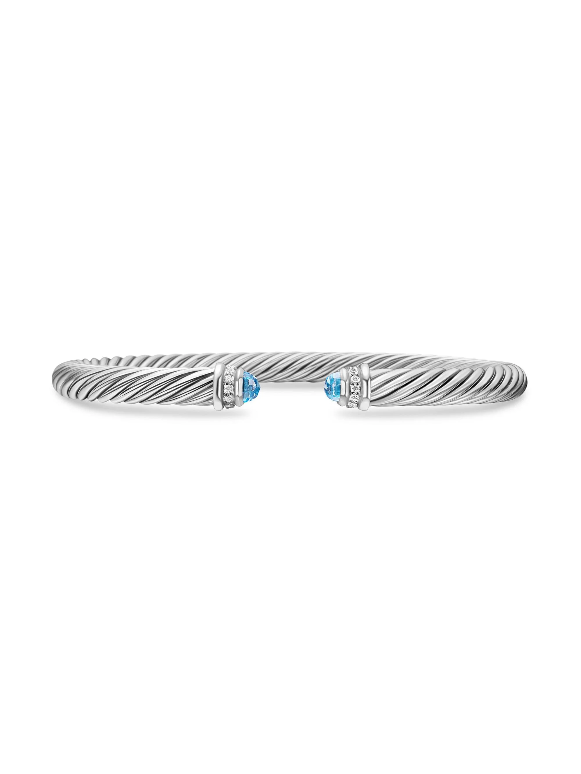 Women's Cable Classics Color Bracelet with Pavé Diamonds - Blue Topaz - 1