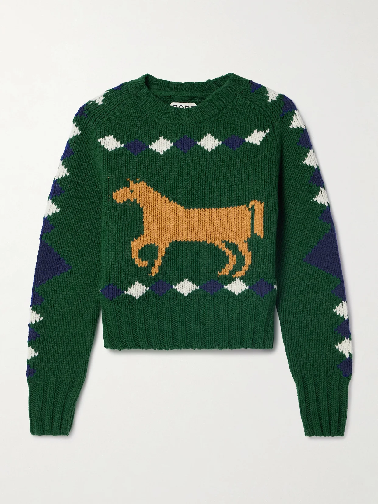 Diamond Corral Intarsia Wool Sweater - 1