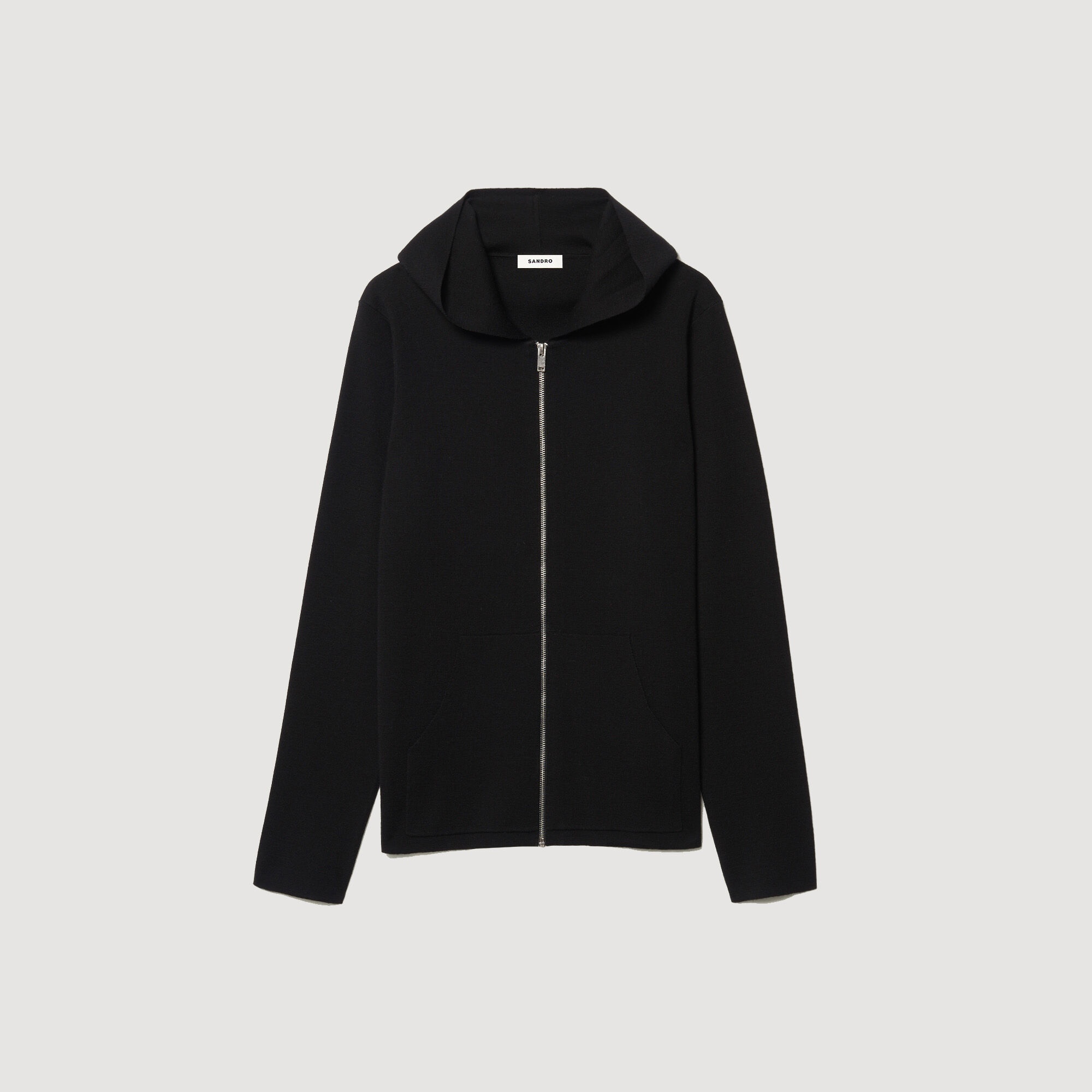 ZIPPED CARDIGAN WITH HOOD - 1