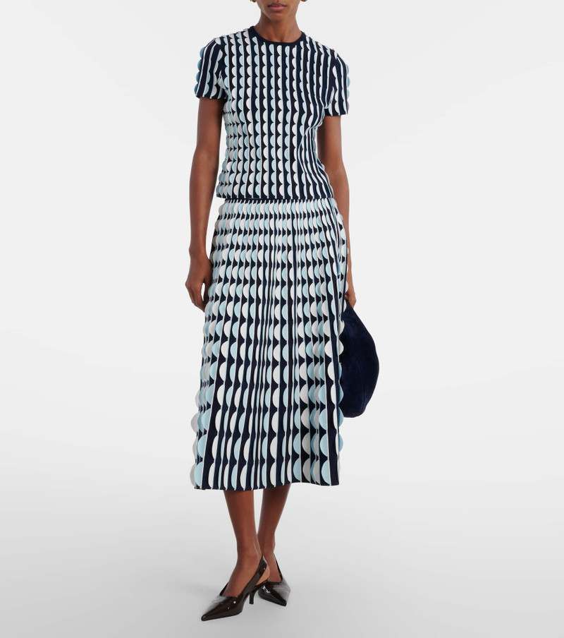 SIMKHAI Micah knitted scalloped midi skirt outlook