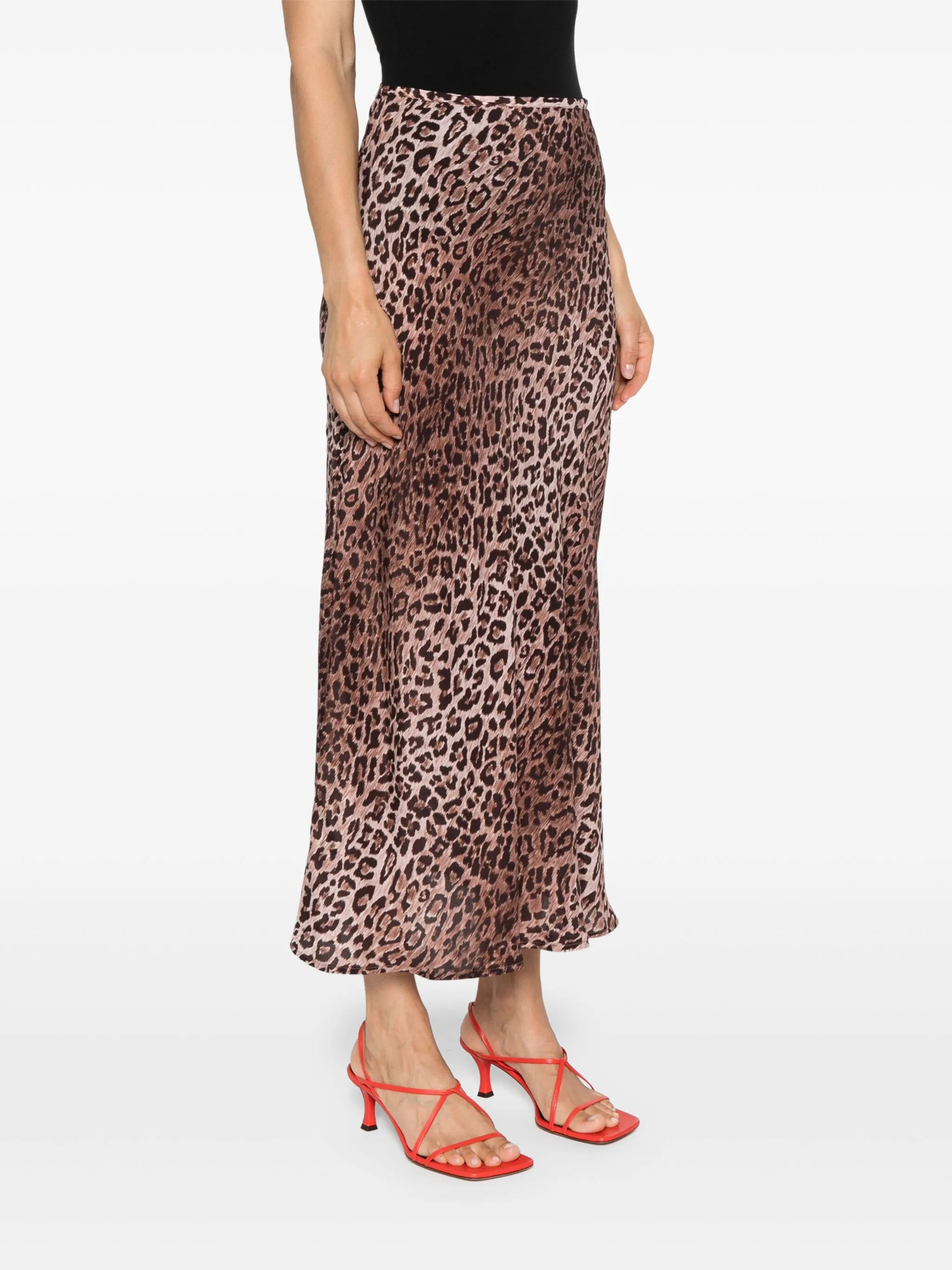 Rixo Kelly Leopard-print Silk Midi Skirt - 3
