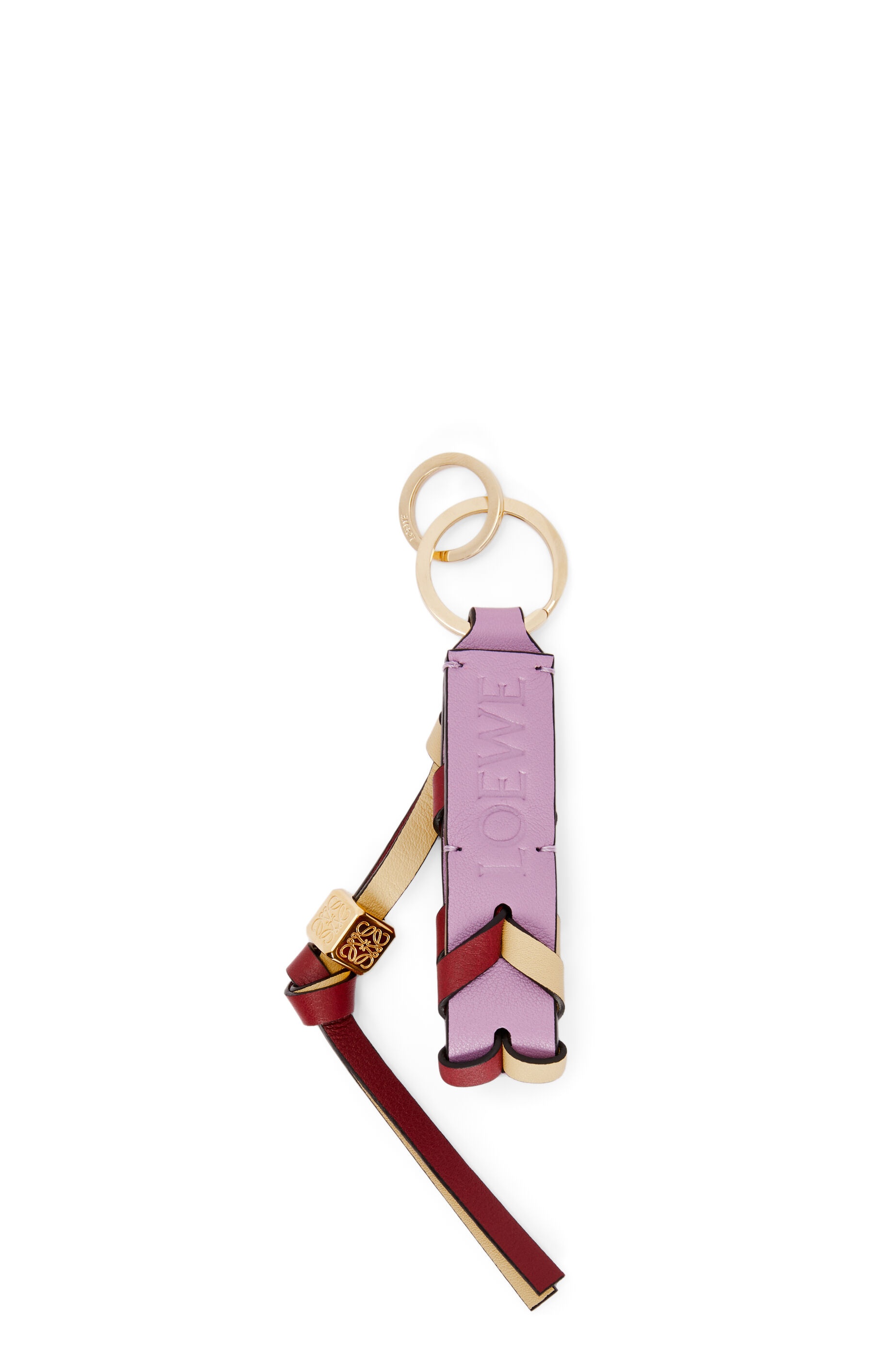 Braided strap keyring in calfskin - 2