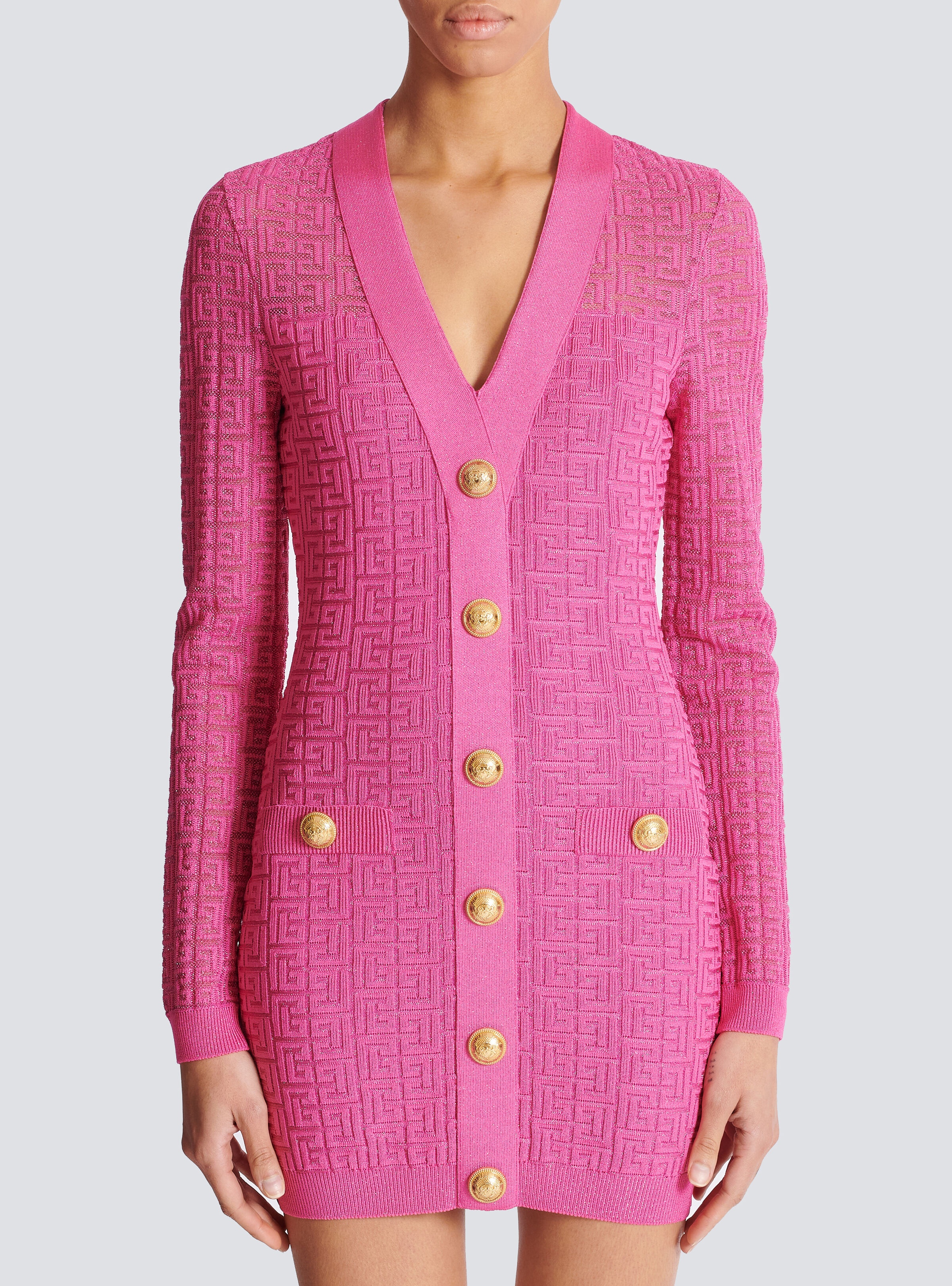 Monogrammed knit dress - 5
