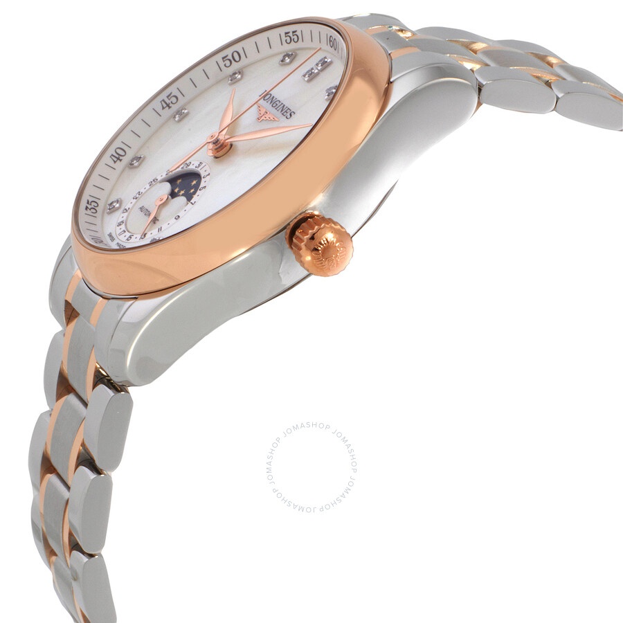 Longines The Longines Master Collection Automatic Moon Phase Diamond White Mother of Pearl Dial Ladi - 2