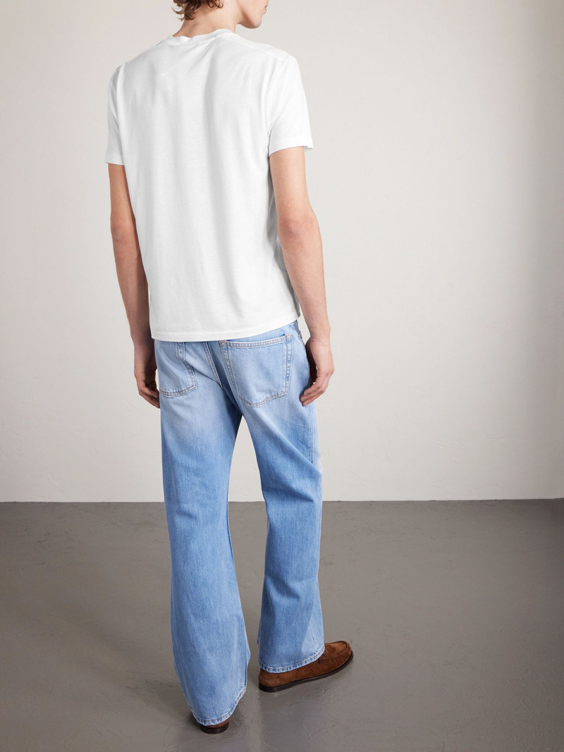 Cotton and Silk-Blend Jersey T-Shirt White 4