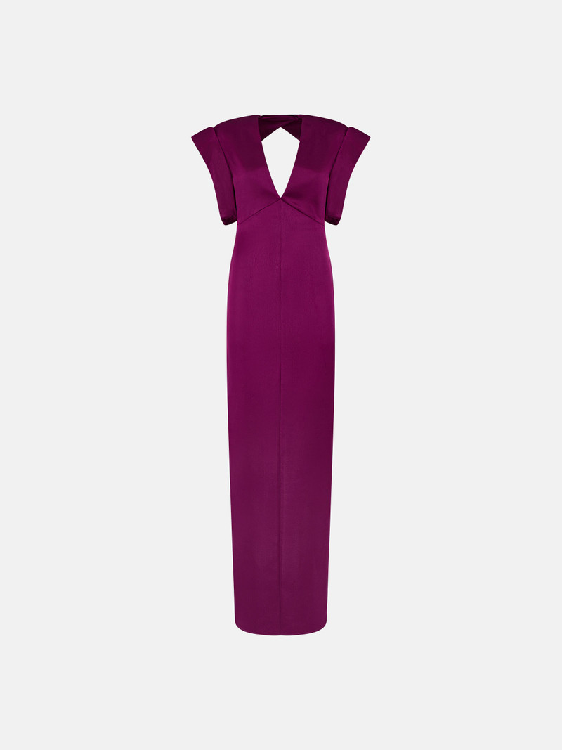 ''KARA'' BURGUNDY LONG DRESS - 1