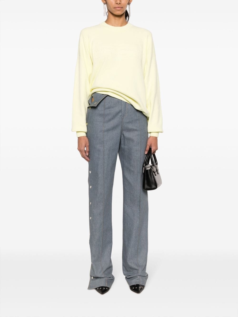 logo-embossed fine-knit sweatshirt - 2