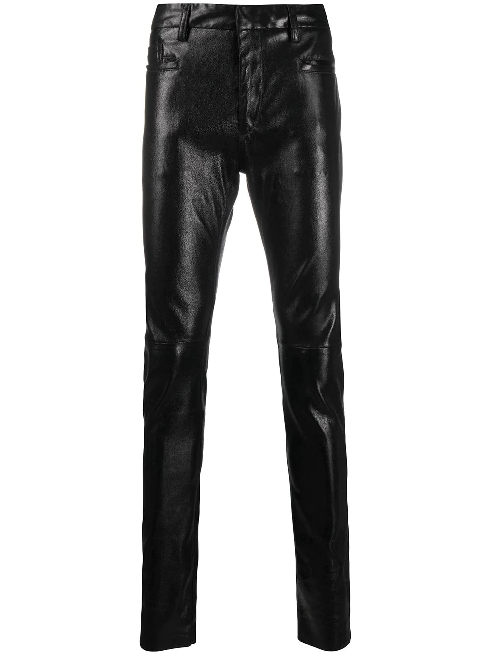 skinny fit leather trousers - 1