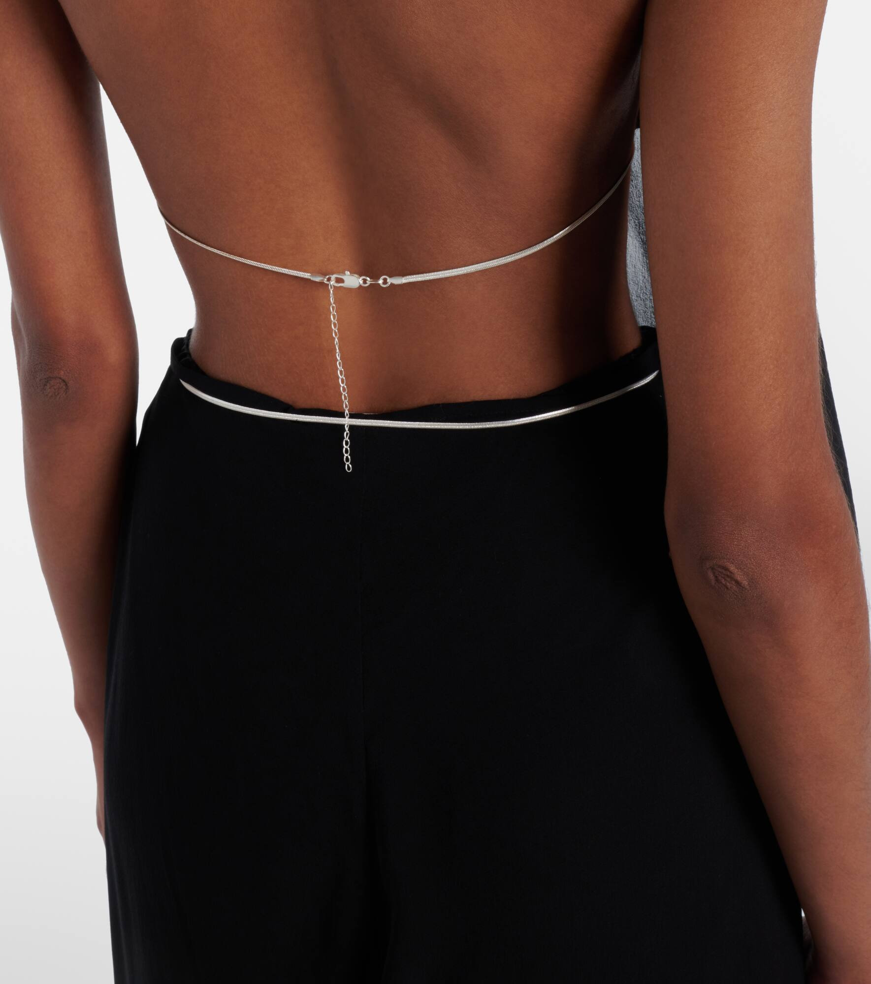 Open-back silk georgette top - 5