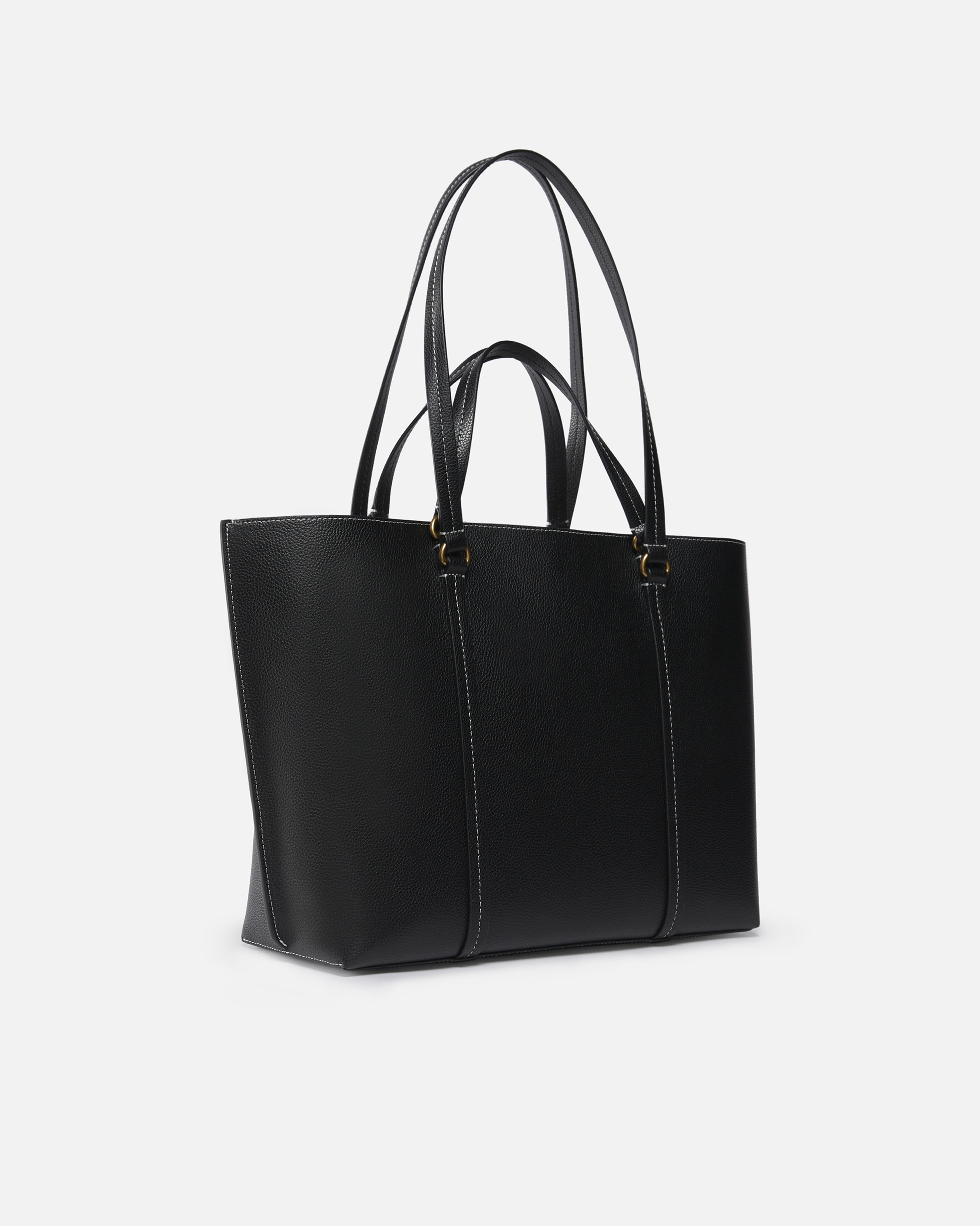 LARGE TUMBLED LEATHER SHOPPER BAG - 2